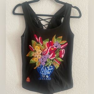 Burn N Violet Vintage Y2K Embroidered Tank